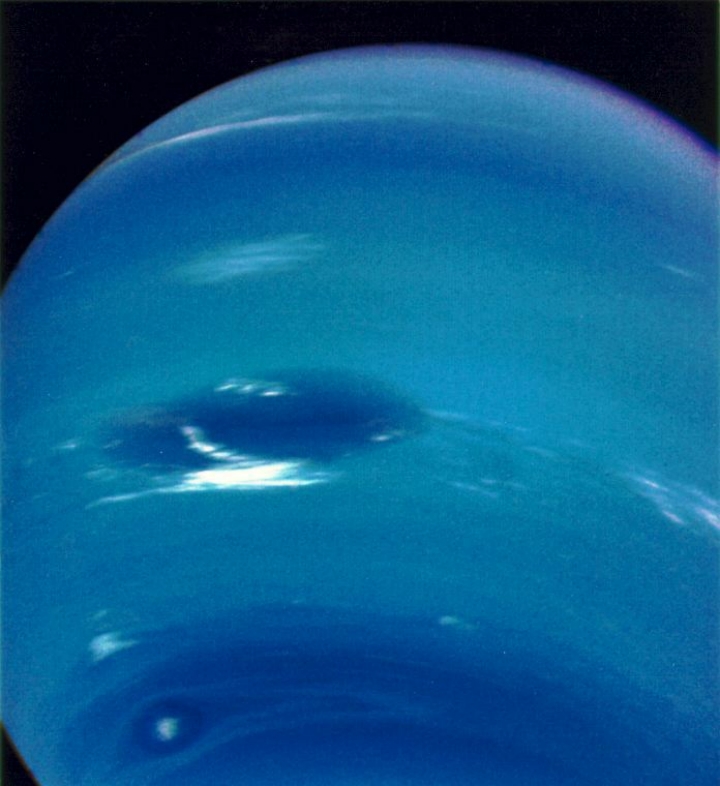 Neptune, view from Voyager 2, 20 August 1989